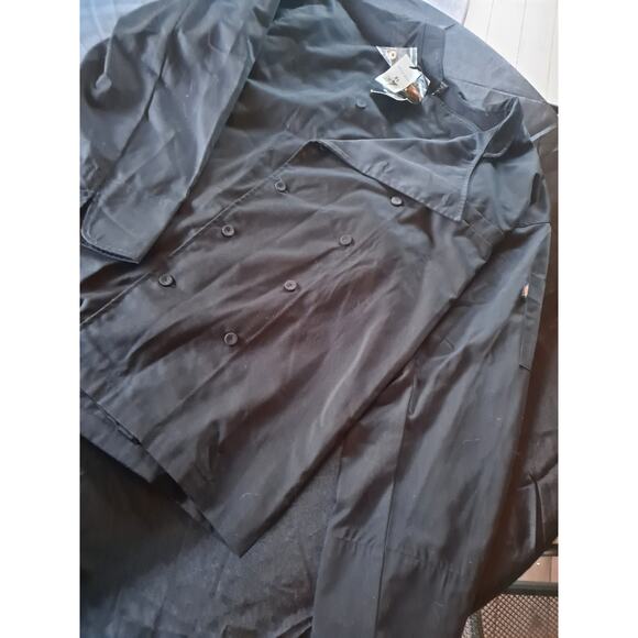 Dickies Executive Chef Coat Lorenzo Jacket Long Sleeve, XL NWT Black - Picture 2 of 8
